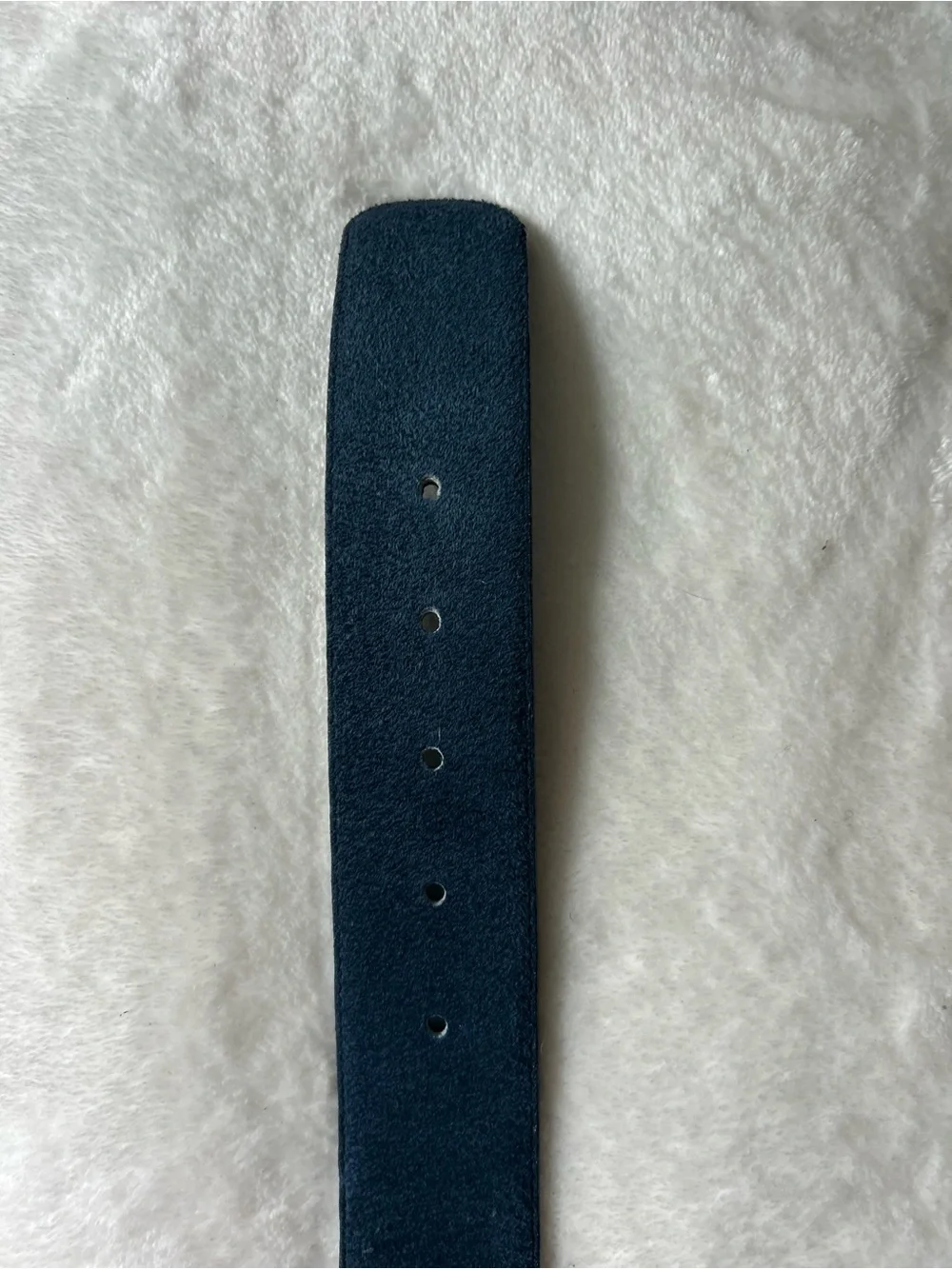 Vintage 80’s/90’s Toledano Genuine Leather Blue Suede Belt Gold Tone Buckle L